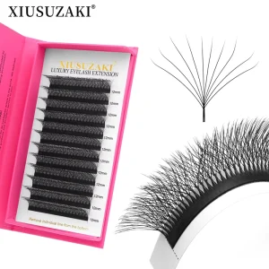 XIUSUZAKI Super Soft 12Rows W Shape Fans Eyelash Extensions Volume C D CC Curl Dense YY W 10D W Lashes Extension