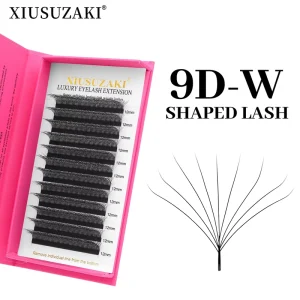 XIUSUZAKI Super Soft 12Rows W Shape Fans Eyelash Extensions Volume C D CC Curl Dense YY W 9D W Lashes Extension