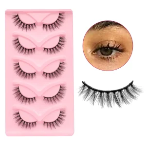 YEGZ YJ LN81Curled Synthetic Hair Eco Friendly Vegan Domestic Chemical Fiber Full Strip Eyelashes Natural Eyelashes Strip