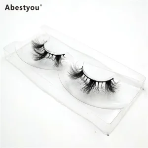 YF1Q011 3D Synthetic Hair Faux Mink Handmade Soft Thick Natural Long Eyelashes 14 18MM with Black Cotton Band