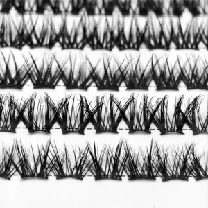 YIERNUO Handmade Individual Cluster Lashes True Curved Contoured Lash Band Ultra Thin Invisible Root Lightweight Perfect Fit DIY