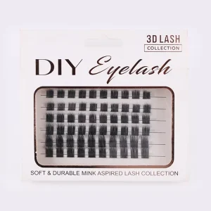 YUEXIU Handmade DIY Individual Eyelash Extension False Pre Cut Segment Strip Lashes Faux Mink Cluster 12 Rows Mega Volume