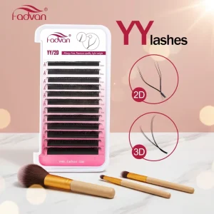YY Crisscross Synthetic Hair High Matte 5D Volume Fan Eyelash Extensions Individual Easily Grafting