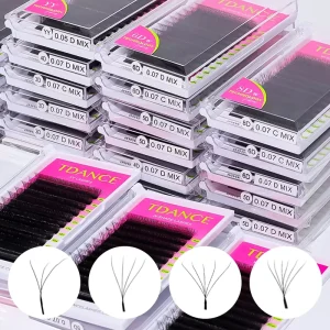 YY Lashes 2D 3D 4D 5D 6D W Shape Eyelash Extensions Volume Pre made Fans False Eyelashes De Cilios YY Eyelash Trays