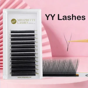 YY Silk Faux Mink for Semi handmade False Lashes Synthetic Individual Eyelash Extension Natural Long Soft OEM Private Label