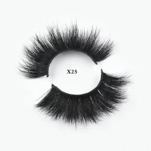 Yalee 100% Natural Mink Eyelash 25mm for Dramatic Full Strip Lashes 0.10mm Thickness Handmade Customizable Box
