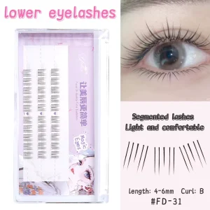 Yelix DIY Cluster Lashes 3D Lower Lashes Manga Flame Under False Lashes Strip Fluffy Cluster Bottom Eyelashes Korean Makeup
