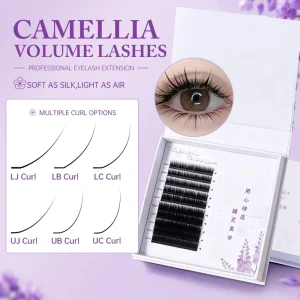 Yelix LJ LB UC UB Lash Fan 1.5mm Bottom Camellia Volume Lashes 8 12mm Premade Volume Fans Eye Lash Extensions Private Label Lash