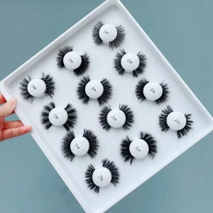 Yiernuo 15-20mm Fluffy 100% Real Mink Lashes Private Label Customized Packaging 3d Dramatic Lashes