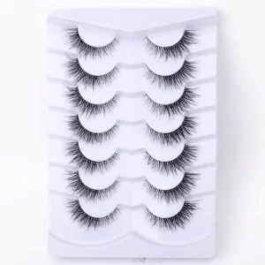 Yiernuo Custom Own Brand 3D Silk 5D Natural Faux Mink Lashes Full Strip Eyelashes