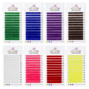 Your Brand Custom Handmade Synthetic Hair Full Volume Multi color Red Green Purple Brown White Yellow pink Colored