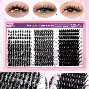 Yunhai C D Curl Waterproof Private Label Diy Lash Extension Kit Segment Cluster Lash Bond and Seal Kits