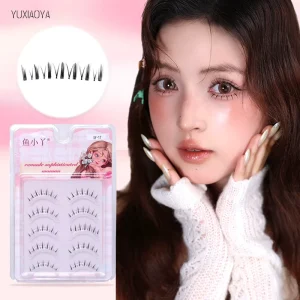 Yuxiaoya Eyelash 5 Pairs Full Set with Lash Bands Customizable Clear Band Manga Lashes & Anime Lower Lashes