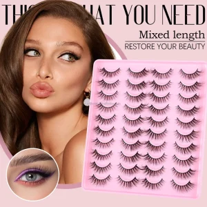Z Series Natural Full Strip Eyelashes Soft Black Mixed Length Pretty Lashes with Free Sample Included