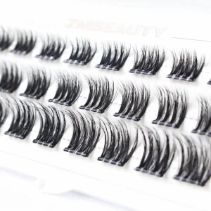 ZM No Glue Needed Segment DIY Eyelash Extension Private Label Glueless Self Adhesive Press On Lashes Cluster