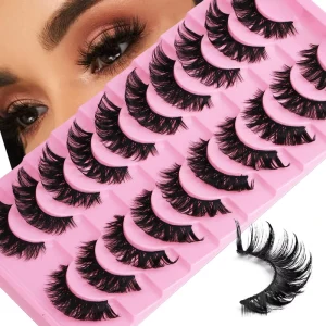 cat Eye Strip 3d Faux Mink Lashes Eyelashes fox Eyes Strip Cluster Lashes Wispy cat Eye Natural False Eyelashes