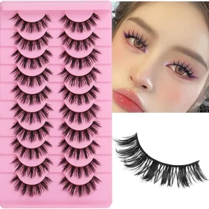 cat Eye Strip 3d Faux Mink Lashes Synthetic Hair Spikes Eyelash Strip Lashes Wet Full Strip Eyelashes Extensions