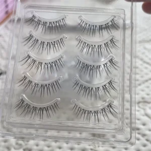 clear Band Glamorous False Eyelash Bridal Lashes Custom 3 5Pairs Invisible Superfine Band Manga Strip Eyelashes