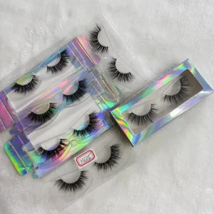 clear Band Natural Eyelashes Invisible Band Mink Full Strip Eye Lashes free box