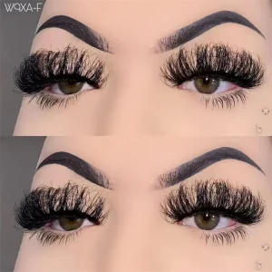 for 3D Mink Fur Vegan False Eyelashes Shandong Lashes Extra Long 25mm Dramatic Black Full Strip Eyelashes