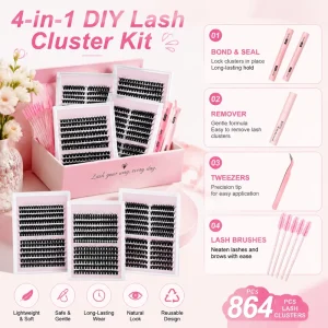 for 80-100D Synthetic Hair Handmade Diy Eyelash Clusters Kit 3D Thin Band Thick Volume