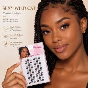 for Cat Eye Lash Clusters PBT Material Semi Hand Made 10 Row Long Lasting DIY Extensions for Natural Glam Look