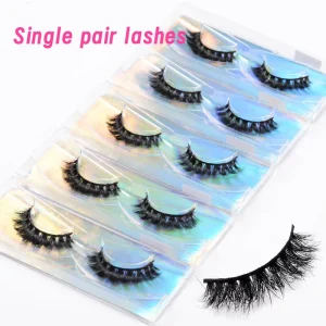 for High Quality Natural Full Strip Eyelash Soft Cotton Black Band Cruelty Free Handmade 3D Mink Lashes Custom