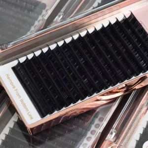 glossy silk mink russian eyelash extension matte black premade volume fans eyelash fan extension